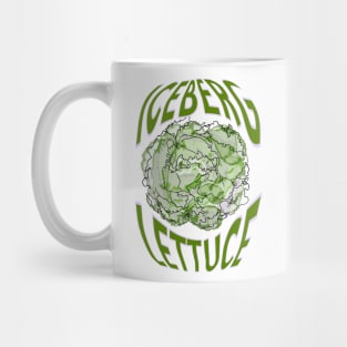 ICERBERG LETTUCE water colour and graphic text Mug